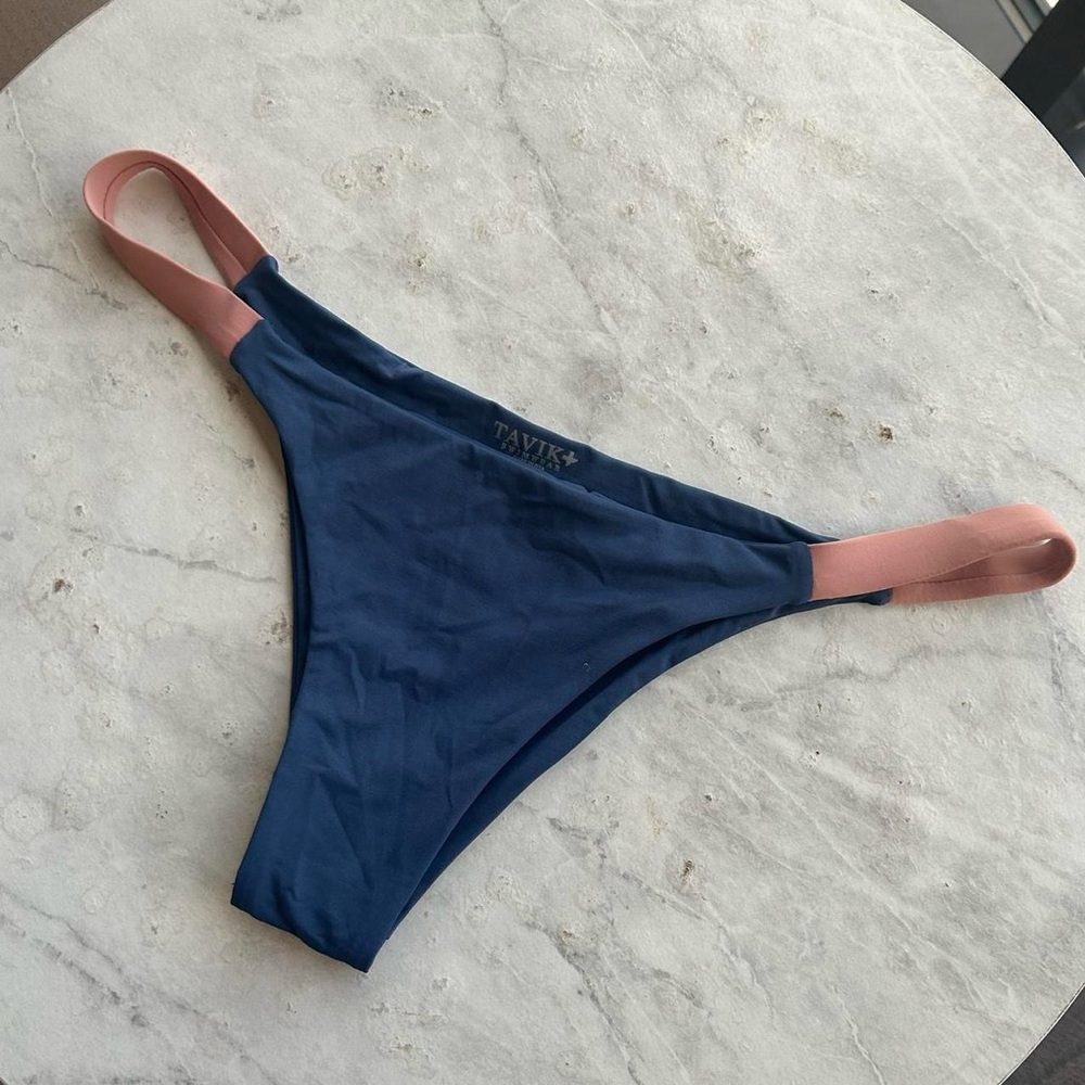 Tavik Navy and pale mauve pink Bikini Bottom
